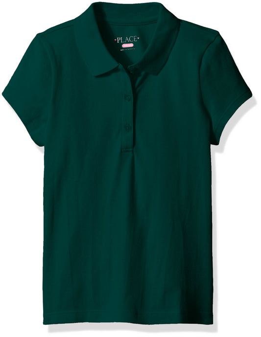 The Children's Place girls Uniform Pique Polo Shirt, Spruce Shade, X-Small US