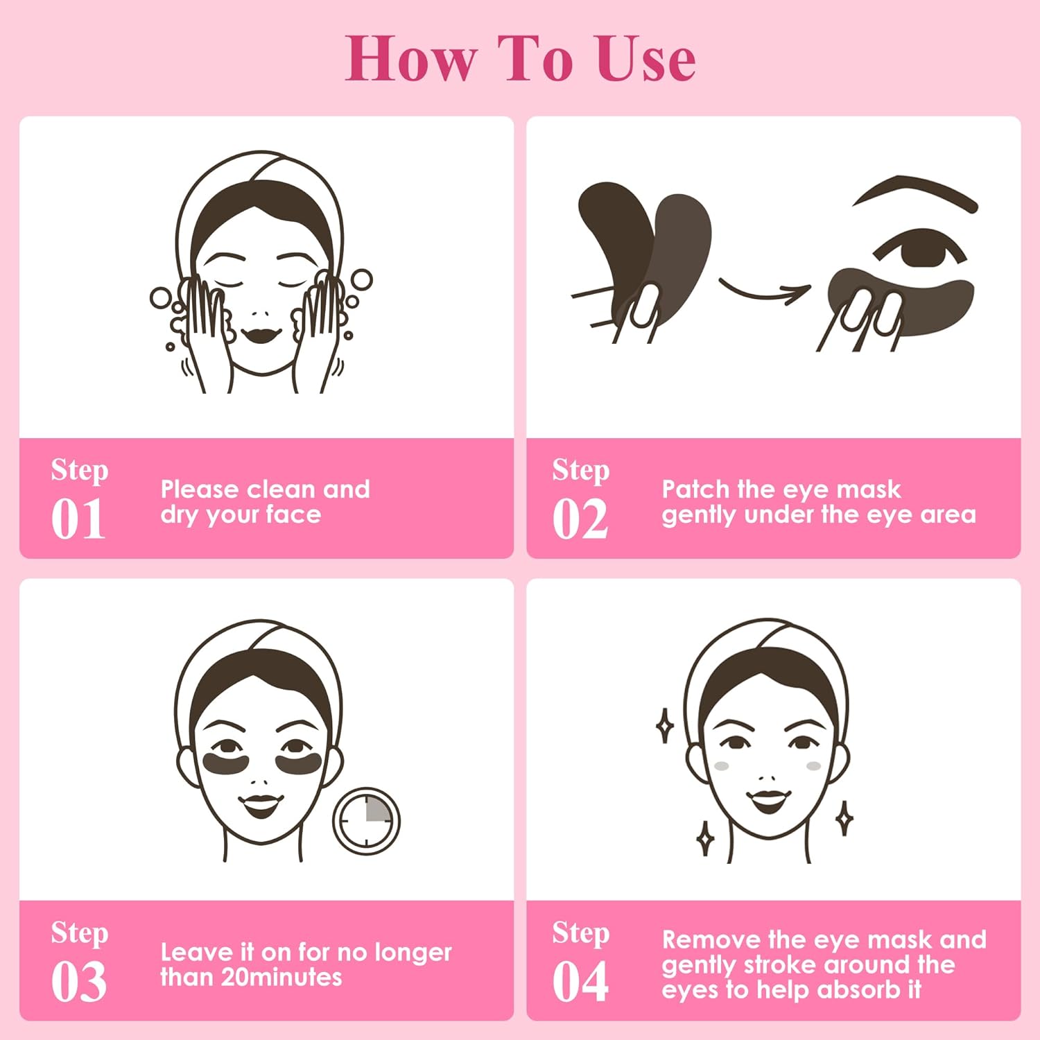 Under Eye Patches (30 Pairs), 24K Gold Under Eye Mask for Puffy Eyes, Dark Circles,Bags and Wrinkles with Collagen,Relieves Pressure and Reduces Wrinkles,Revitalises and Refreshes Your Skin