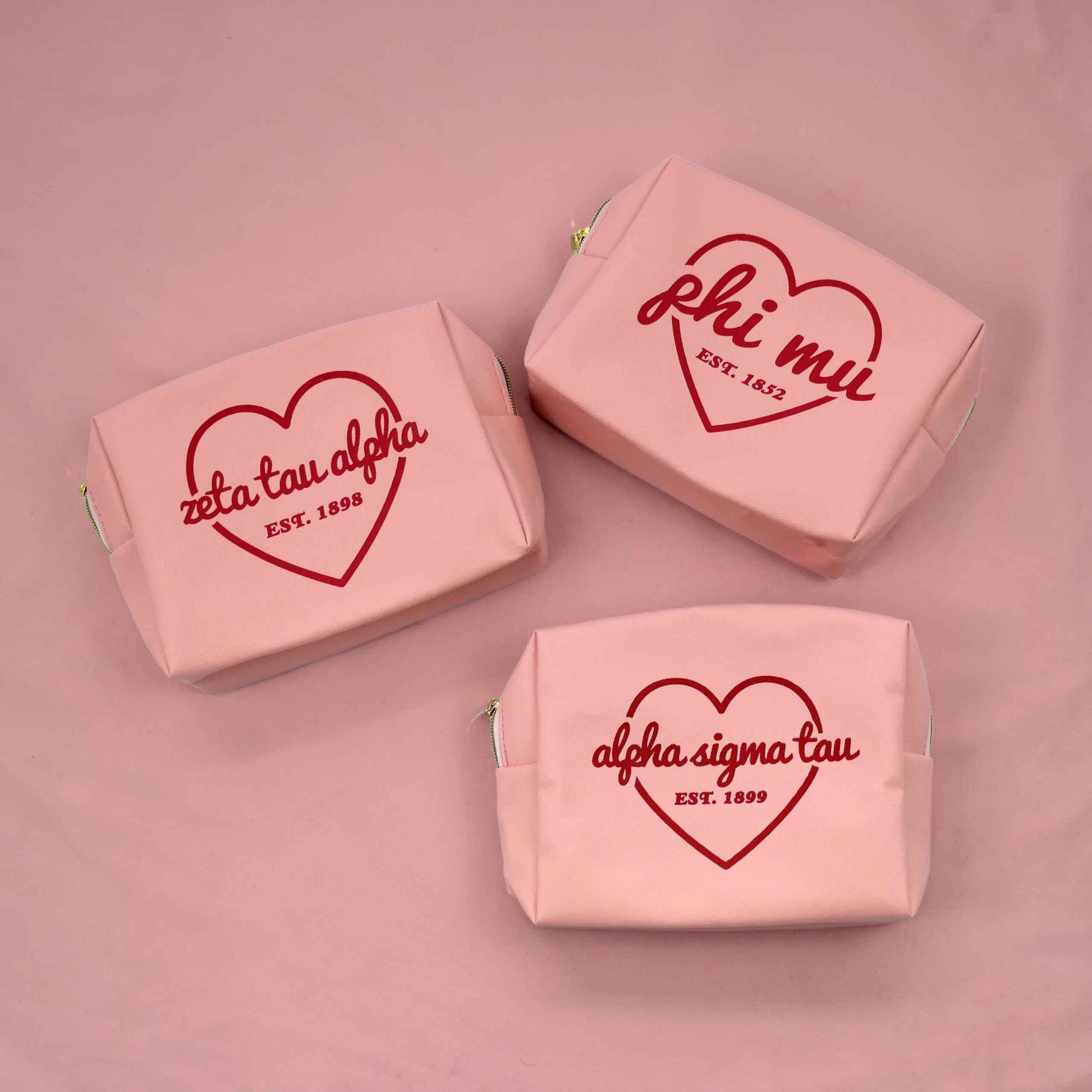 Sorority Shop Delta Phi Epsilon Makeup Bag - Multi-Purpose PU Leather, Water-Resistant Makeup travel bag with Licensed Design and Zipper Closure, Perfect Delta Phi Epsilon Sorority Gifts for Women