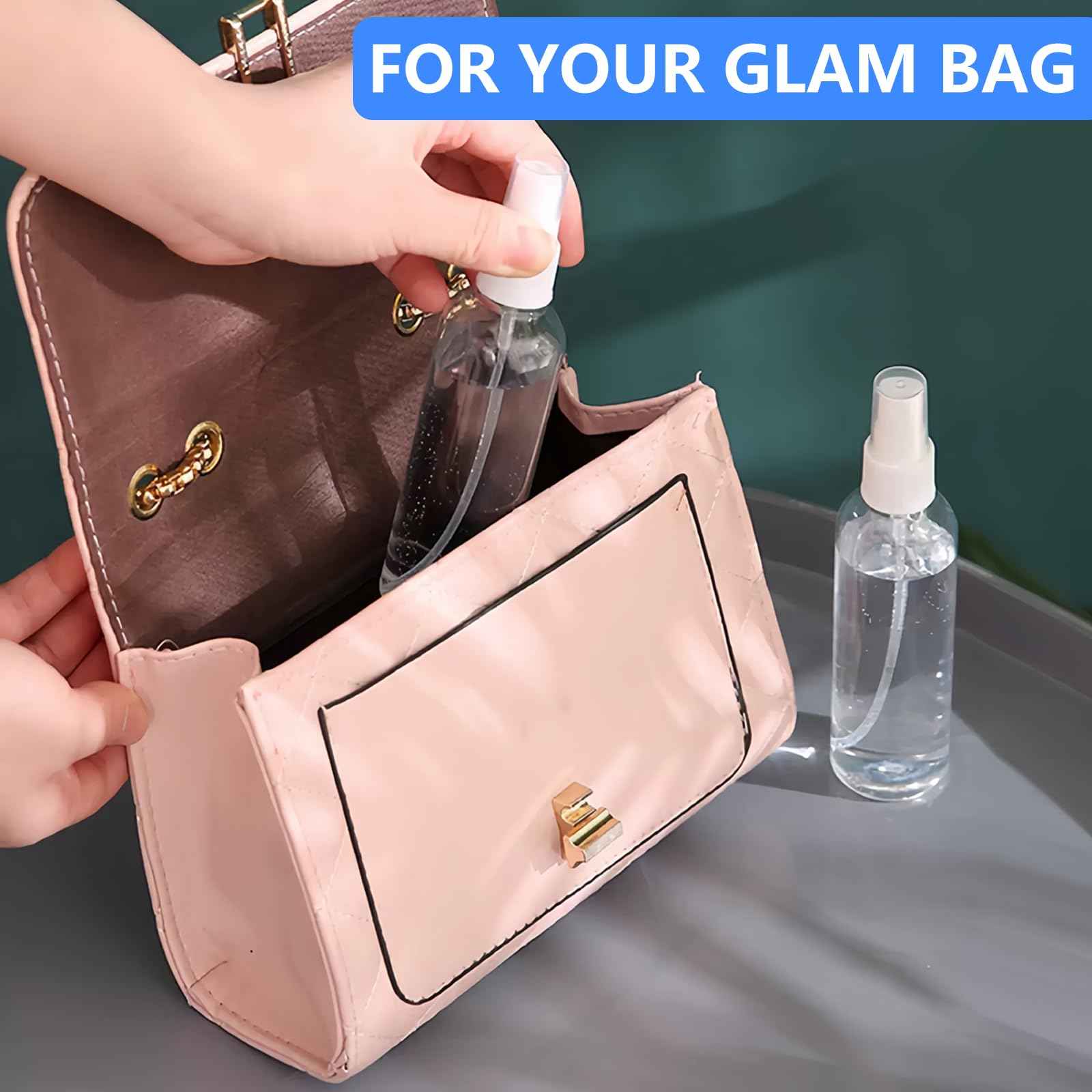 DTDNZKN 4 Pack 2 Oz (50ml) Mini Spray Bottles Clear Travel Size Spray Bottles Leak Proof with Funnels and Labels