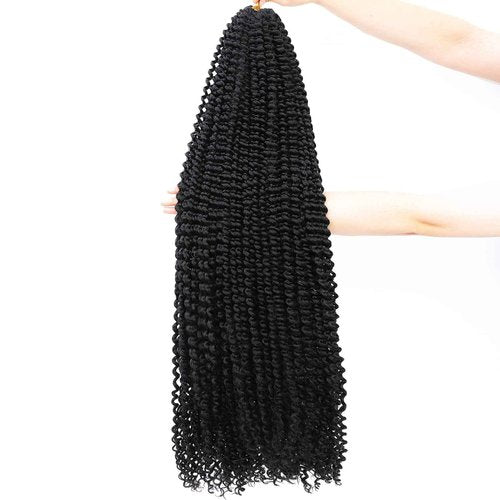 Alrence Passion Twist Hair 28 Inch 8 Packs Water Wave Crochet Hair Curly Braiding Hair For Butterfly Locs Long Bohe Crochet Braids (28 Inch (Pack of 8), 1B#)