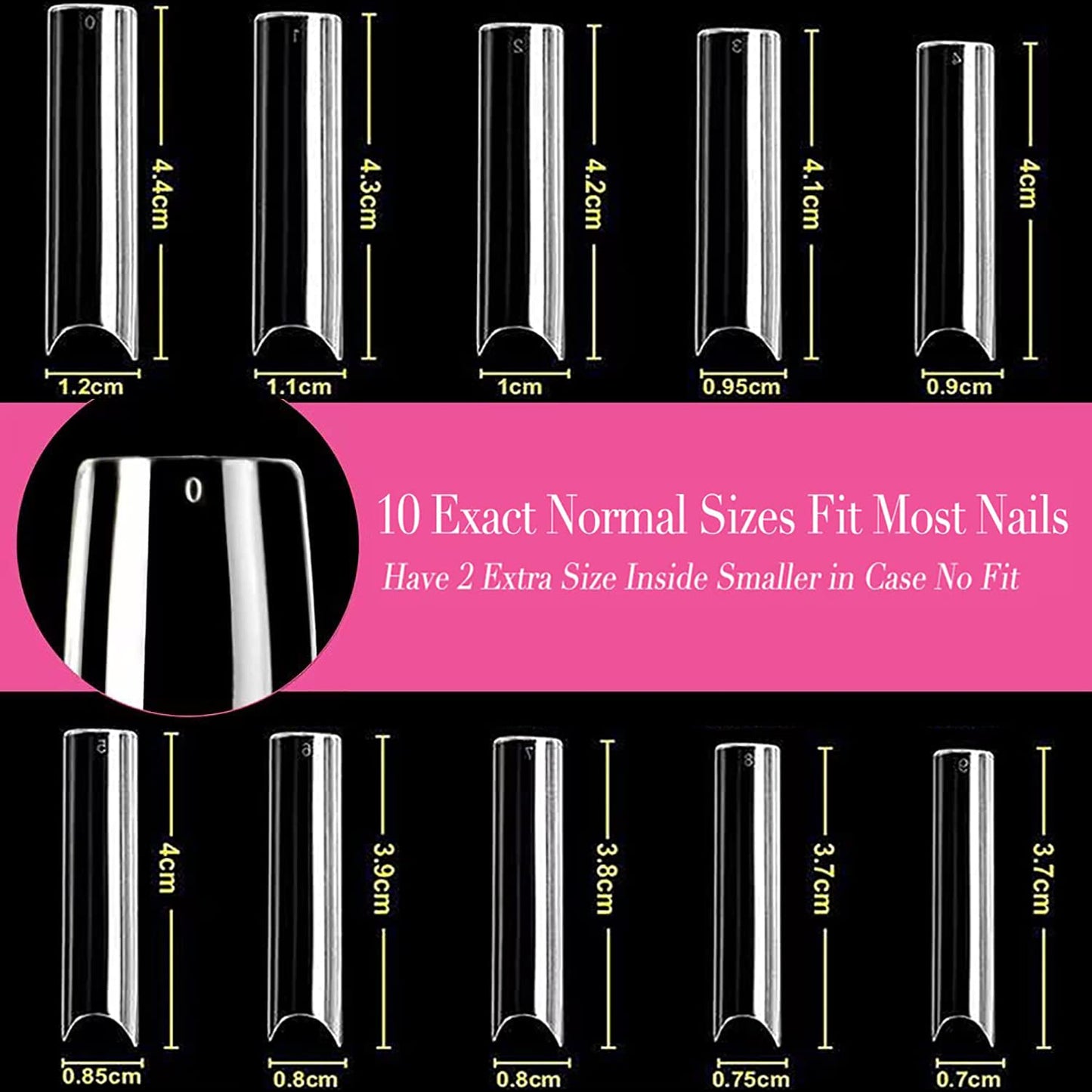 UNA GELLA Tapered Square Nail XXL Tips 120 PCS No C Curve Gel Extra Long Straight Nails Half Fake Trace for Acrylic Home DIY with Box