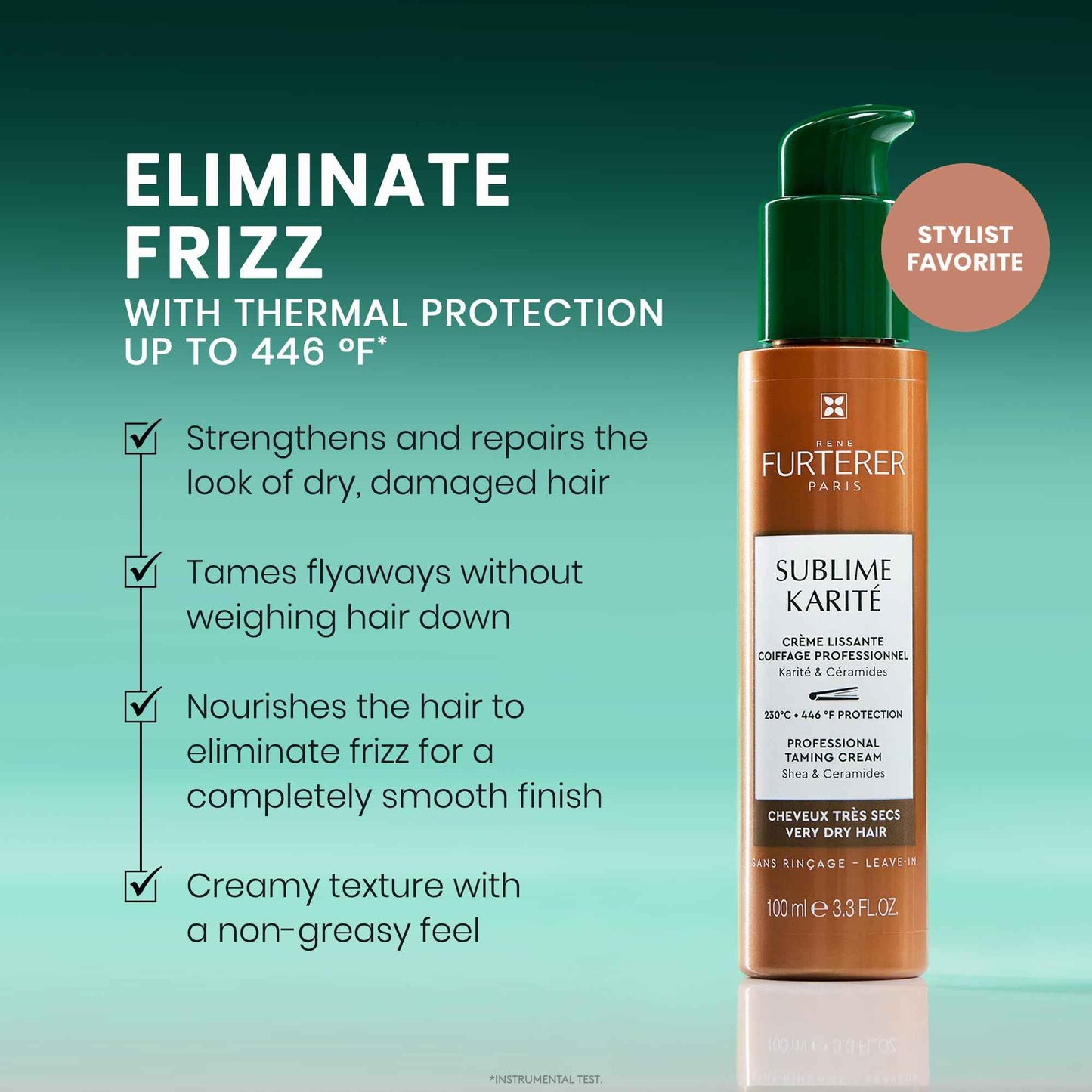 René Furterer Sublime Karité Professional Taming Cream - Shea butter, Ylang-Ylang Essential Oil & Ceramides 3.3 fl oz.