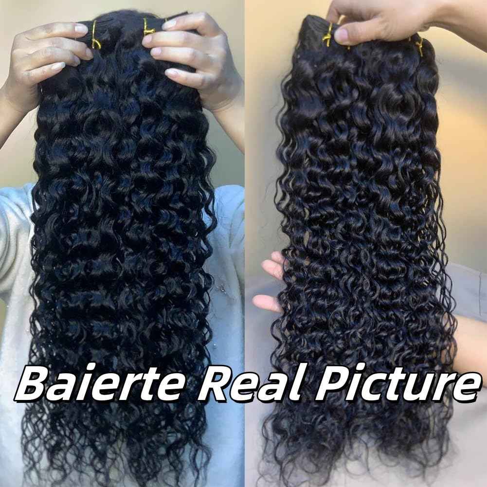 Water Wave Human Hair Bundle 24 Inch 12A Double Silky Soft Weft Curly Bundles Wet And Wavy Braidable Brazilian Hair For Women As Extensions