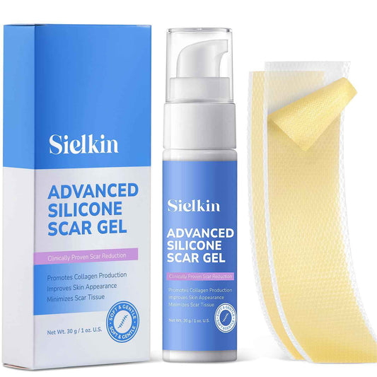 Medical Grade Silicone Scar Gel: Old and New Scars Removal Cream - Intensive Fade Surgical & C-Section Scars, Stretch & Acne Marks, Injury, Burns, Keloids, 30g, 2 Scar Sheets