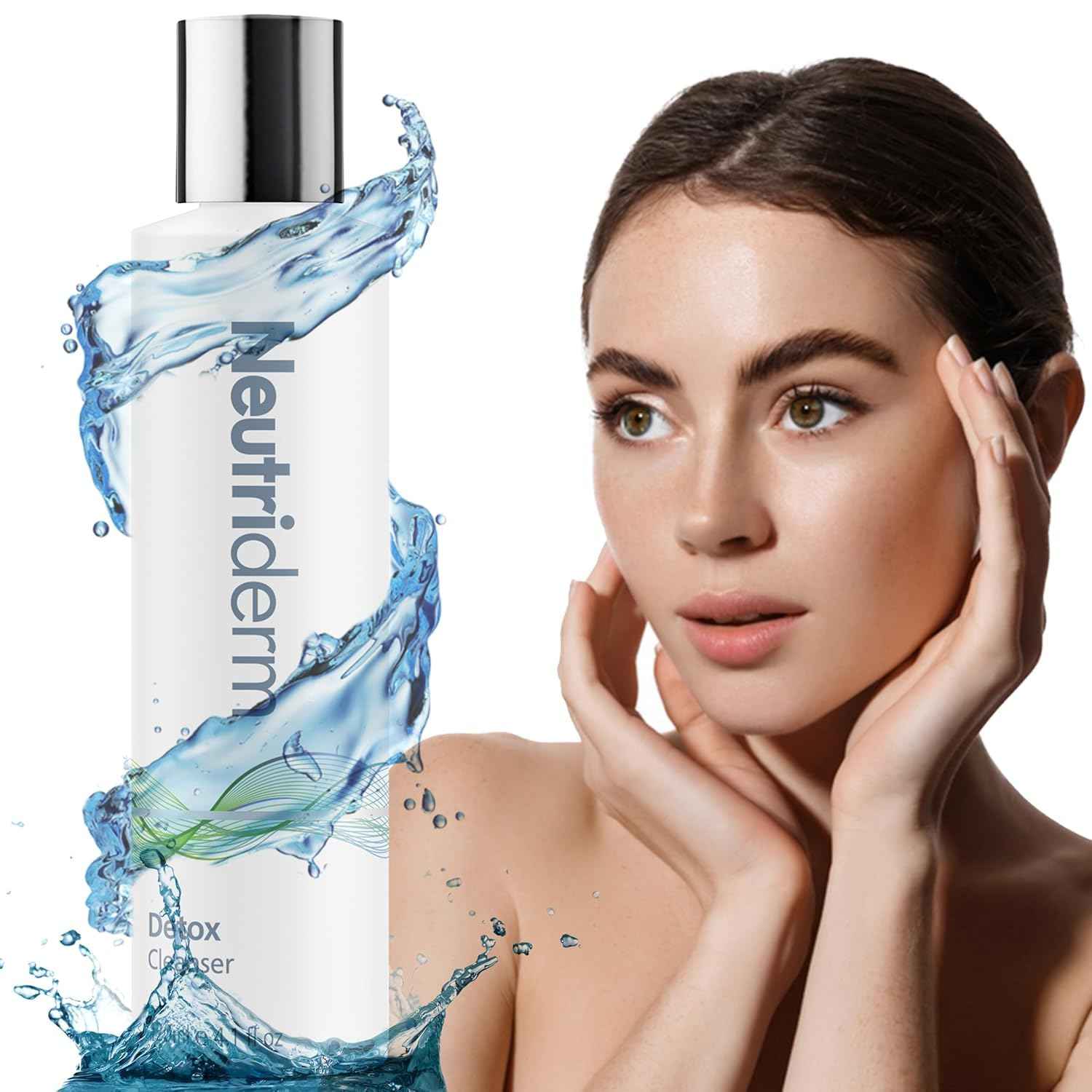 NEUTRIDERM Detox Cleanser – Gentle Glycolic Face Wash and Exfoliating Gel Cleanser for Clear, Brighter-Looking Skin – Ideal for Oily or Combination Skin – 120 mL / 4.1 fl oz