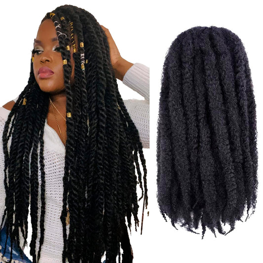 ToyoTress Marley Twist Braiding Hair - 24 Inch 6 Packs Long Marley Twist Crochet Hair For Faux Locs, Afro Kinky Curly Marley Braids Synthetic Crochet Braiding Hair Extensions (24 Inch, #1-6P)