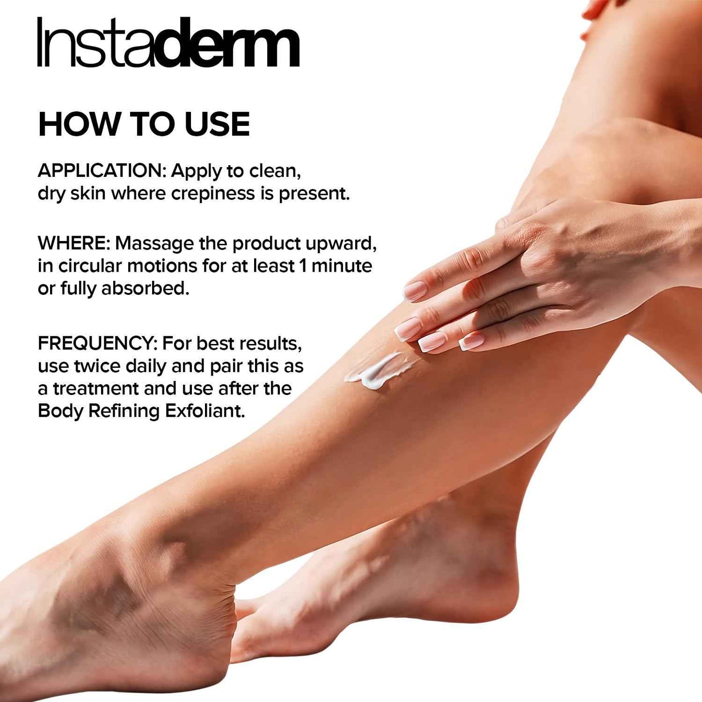 Instaderm Crepe Fix Body Restorative Cream – Anti-Aging Wrinkle Cream, Support Skins Natural Elastin & Collagen Production to Restore, Lift, Tighten, Hydrate & Smooth Thinning Aged Crepey Skin. 4OZ