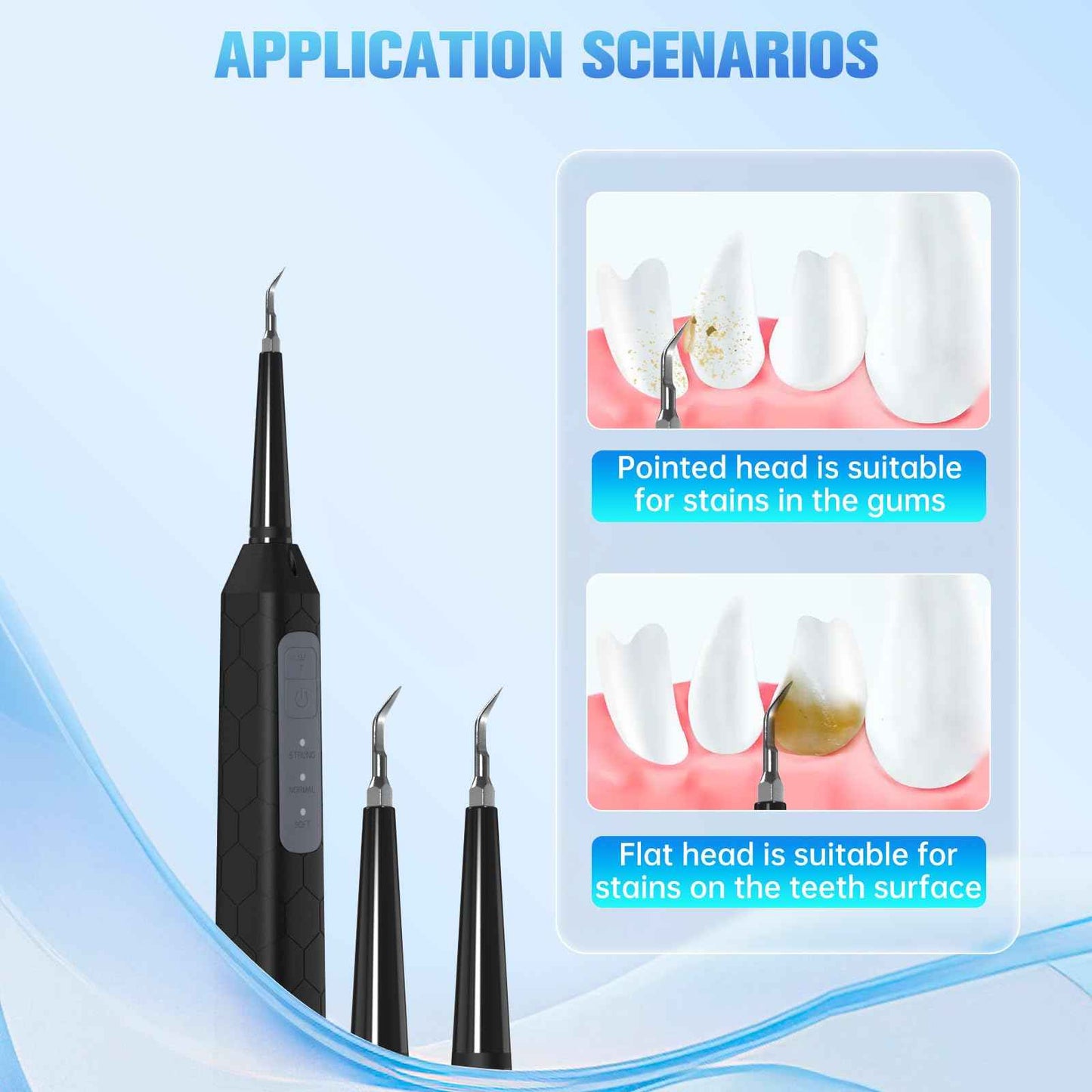 Ultrasonic Dental Care Device – High-Frequency Plaque & Tartar Control, 3 Adjustable Modes, Waterproof, USB Rechargeable, with Magnifying Mirror