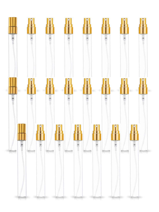 ZbFwmx 20 Pack 10ml Glass Perfume Spray Bottle Set Refillable Cosmetic Atomizer for Travel, Bulk Empty Mist Bottles