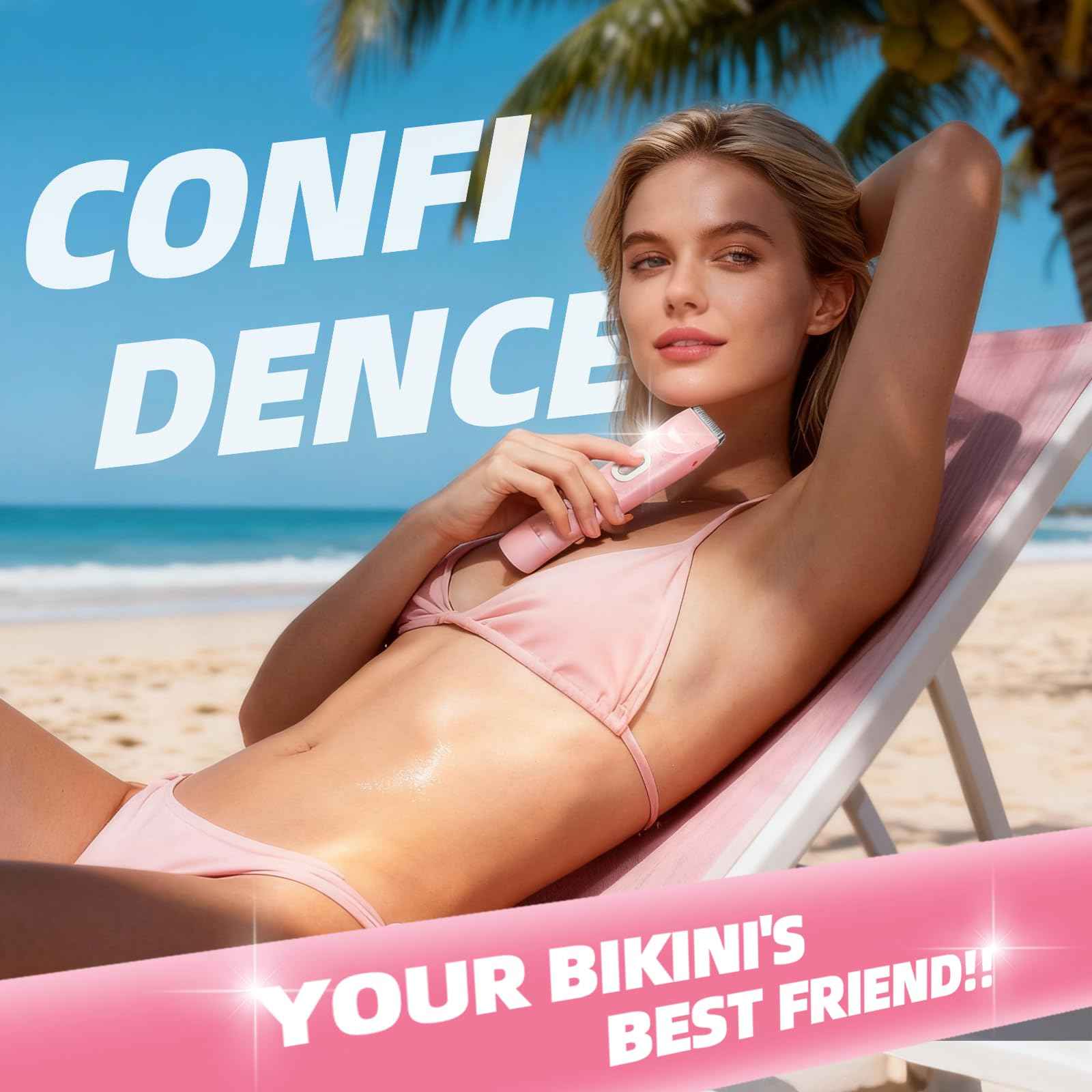 VELOZ Bikini Trimmer for Women Dual Head - IPX7 Waterproof & Painless Electric Razors for Women Bikini Line, Legs, Underarms, Face - Portable Cordless Shaver | Ideal Christmas Gift for Her