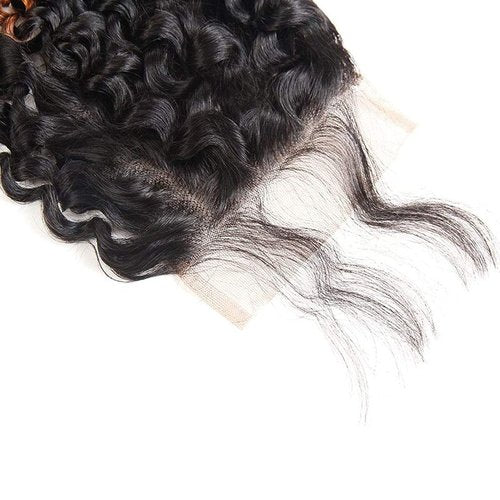 Afro Kinky Curly Human Hair Pre-Plucked Hairline With Baby Hair 2 Tone 1b/30 closure, Ombre 1B/30 Brazilian Kinky Curly Hair Closure with Bundles, 4X4 Inch Free Part Swiss Lace Closure 16 Inch