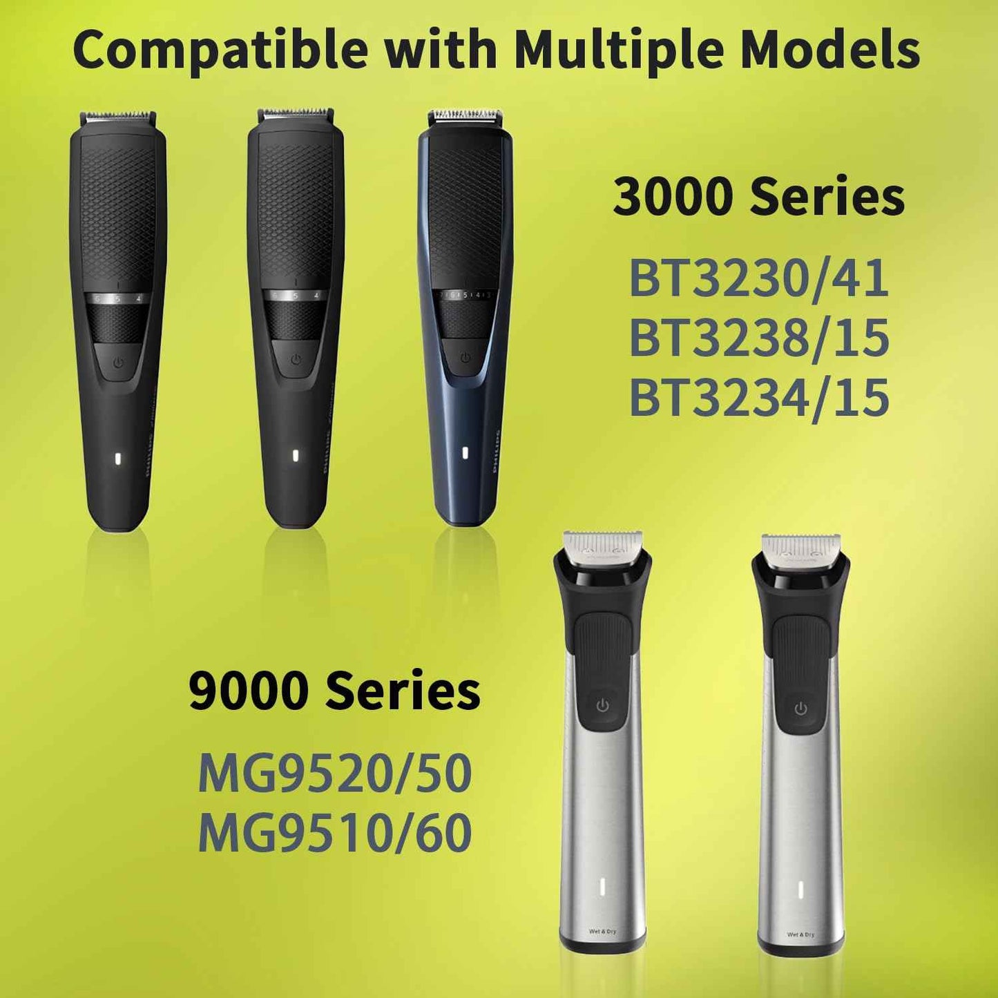 5V Replacement Charger Set with USB Cable for Philips - Compatible with X3001/90, X3052/91, MG7910/49, BT3230/41 Models, Compatible Power Adapter and Cord