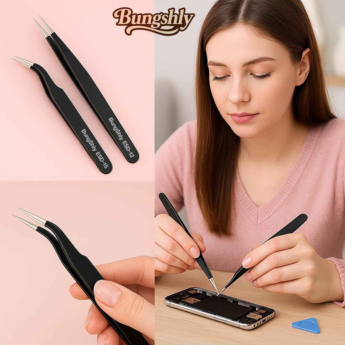 Tweezers Set – Precision Rhinestone, Nail Sticker & Charm Tweezers for Nail Art, DIY Nail Art Tools for Stickers, Decals, Ideal for Gel Nails, Flower, Heart, and Fruit Designs