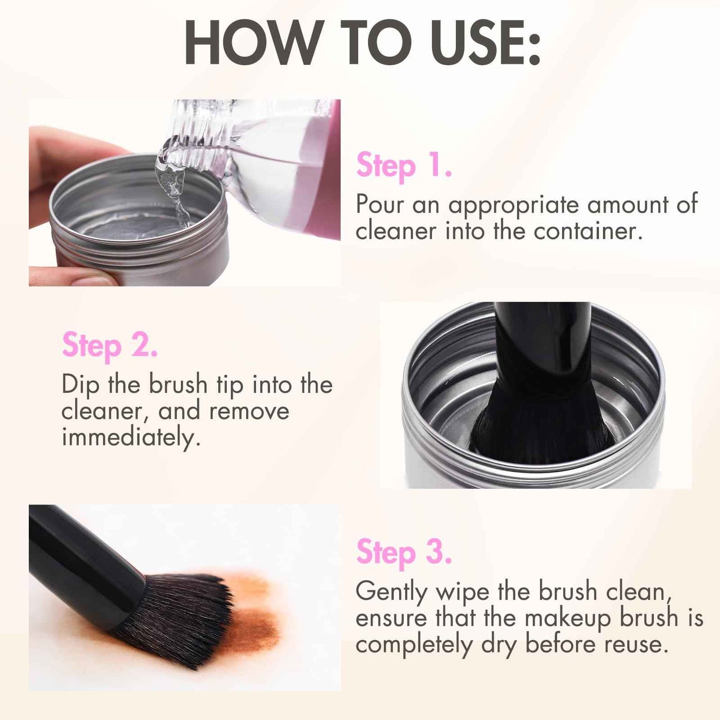 Embagol Makeup Brush Cleaner, Easily Remove Stubborn Makeup, Dirt & Impurities from Makeup Brushes, Rinse-Free & Quick Drying & Vegan & Cruelty-Free(1000 ml/33.8 fl oz, pack of 2)
