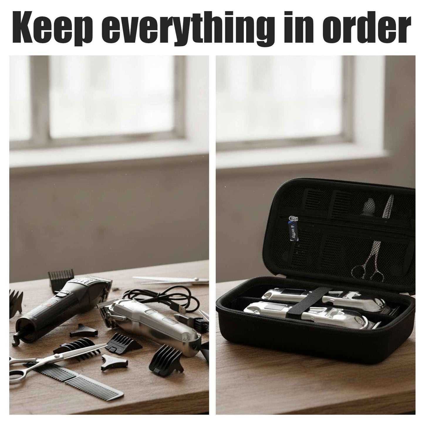 Hard Travel Case for Novah/Jack & Rose/Ufree Hair Clippers and Trimmers Set, Beard Trimmer Grooming Storage Holder for Hair Trimmers Set (Case Only) (Black)