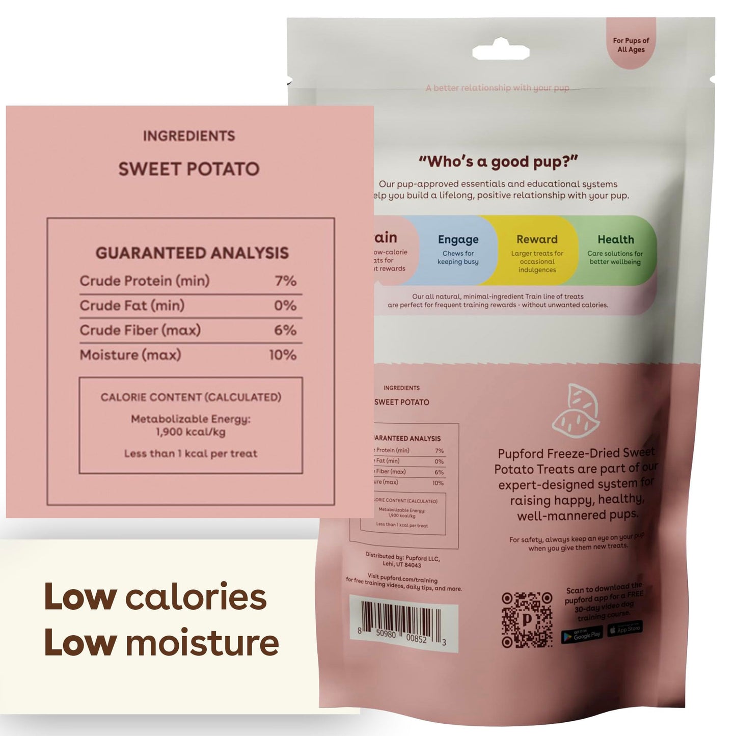 Pupford Freeze Dried Training Treats for Dogs & Puppies, 450+ One Ingredient Bites (Sweet Potato, 4 oz)