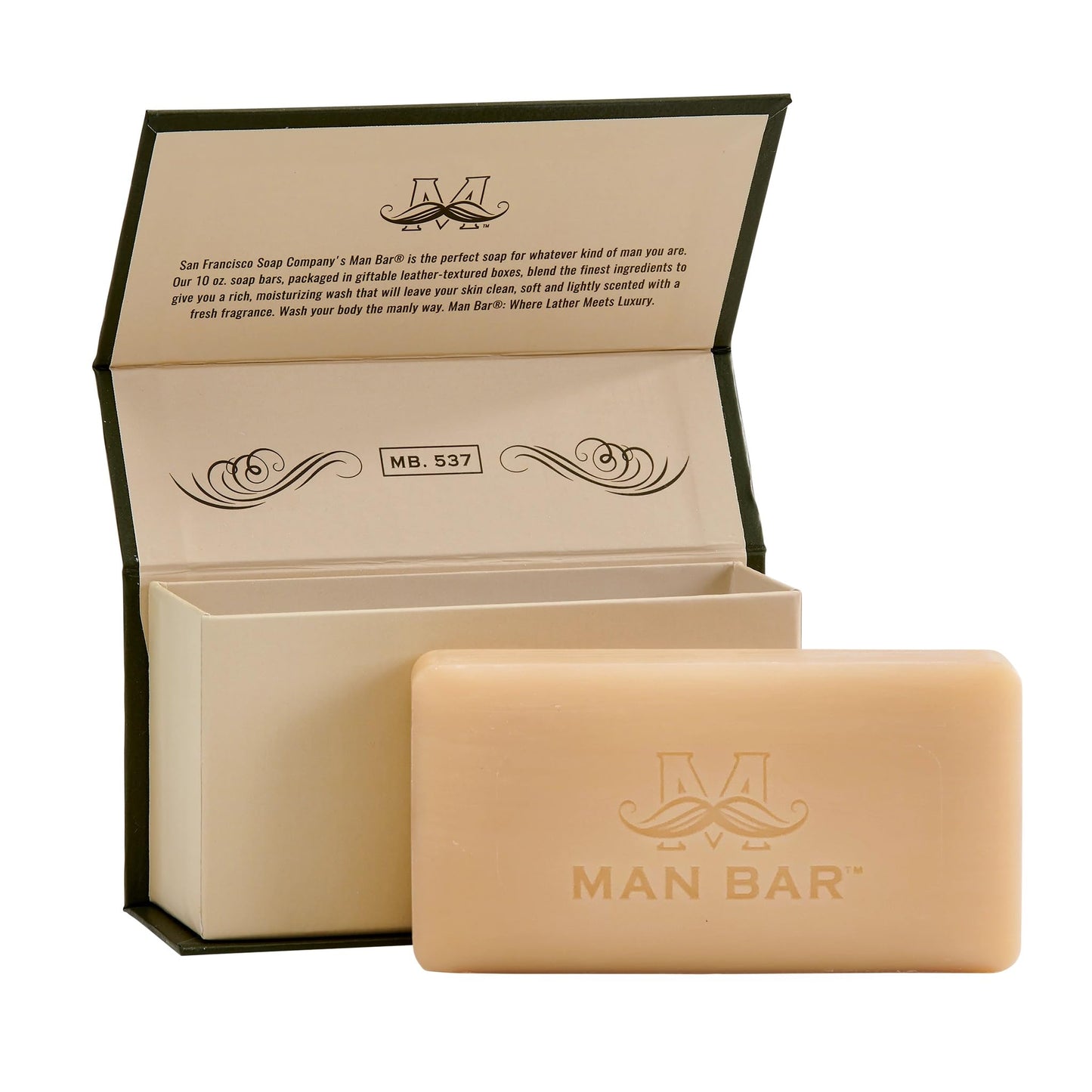 San Francisco Soap Company Bergamot and Cognac Fragrance Man Bar - Invigorating - No Harmful Chemicals - Good for All Skin Types - Made in the USA