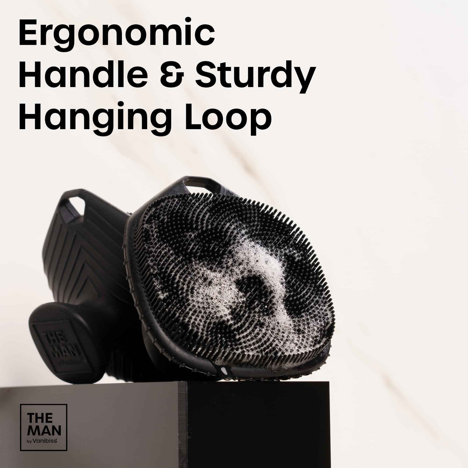 The Man Silicone Face Scrubber for Men, Exfoliating Face Massager, Flex Face Brush for Men, Removes Dead & Dry Skin, Shower Facial Cleansing Brush (Face Scrubber & Hook)