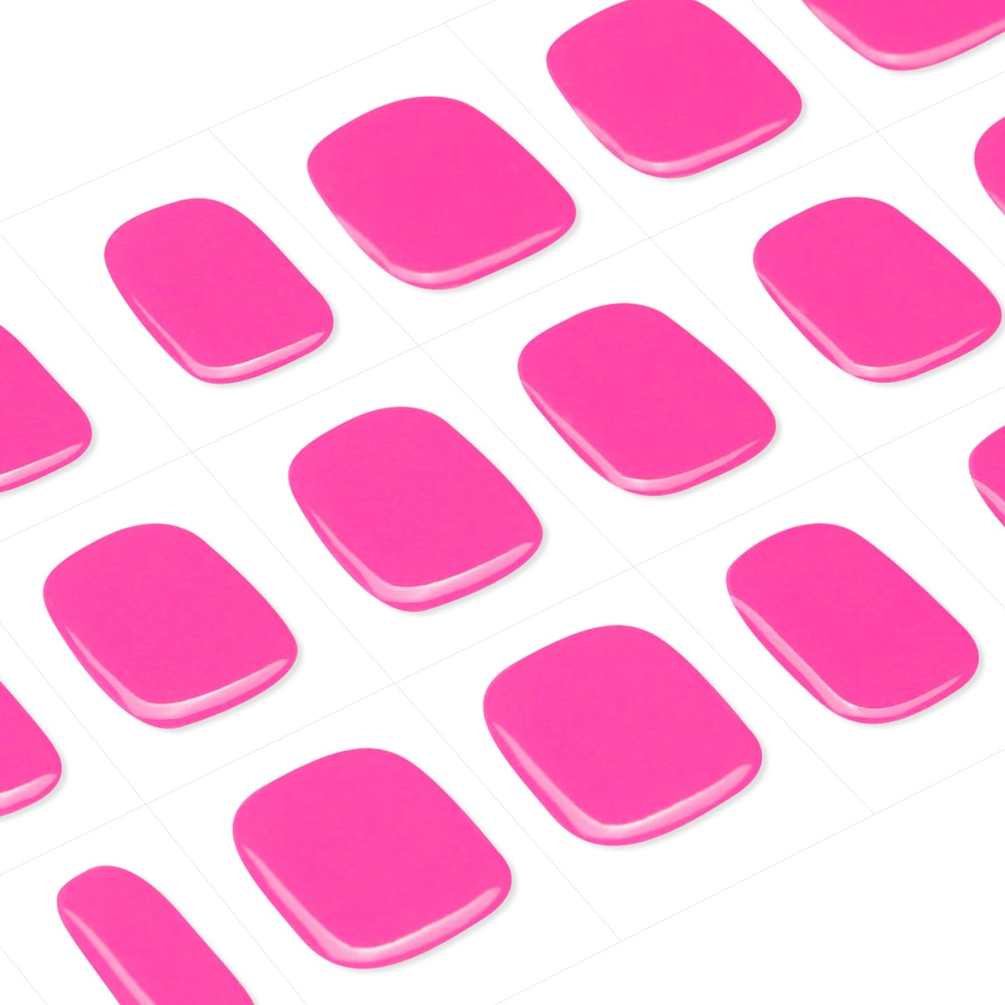 DANNI & TONI Semi Cured Gel Toenail Strips (Hot Pink) Bright Pink Gel Toenail Stickers Summer Gel Pedi Wraps 37 Stickers