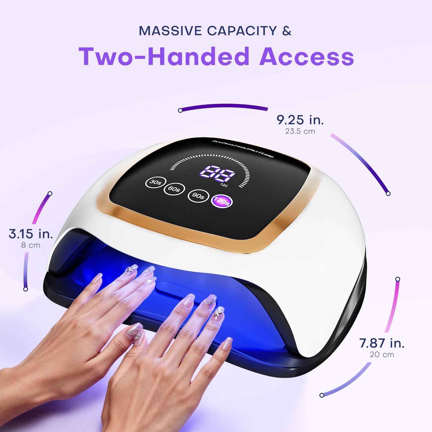 UV LED Nail Lamp, Gugusure Upgrade 180W Nail Dryer for Gel Polish with LCD Display, Auto Sensor and 4 Timer Settings, Professional Curing Lamp Light with 42 Beads for Salon and Home
