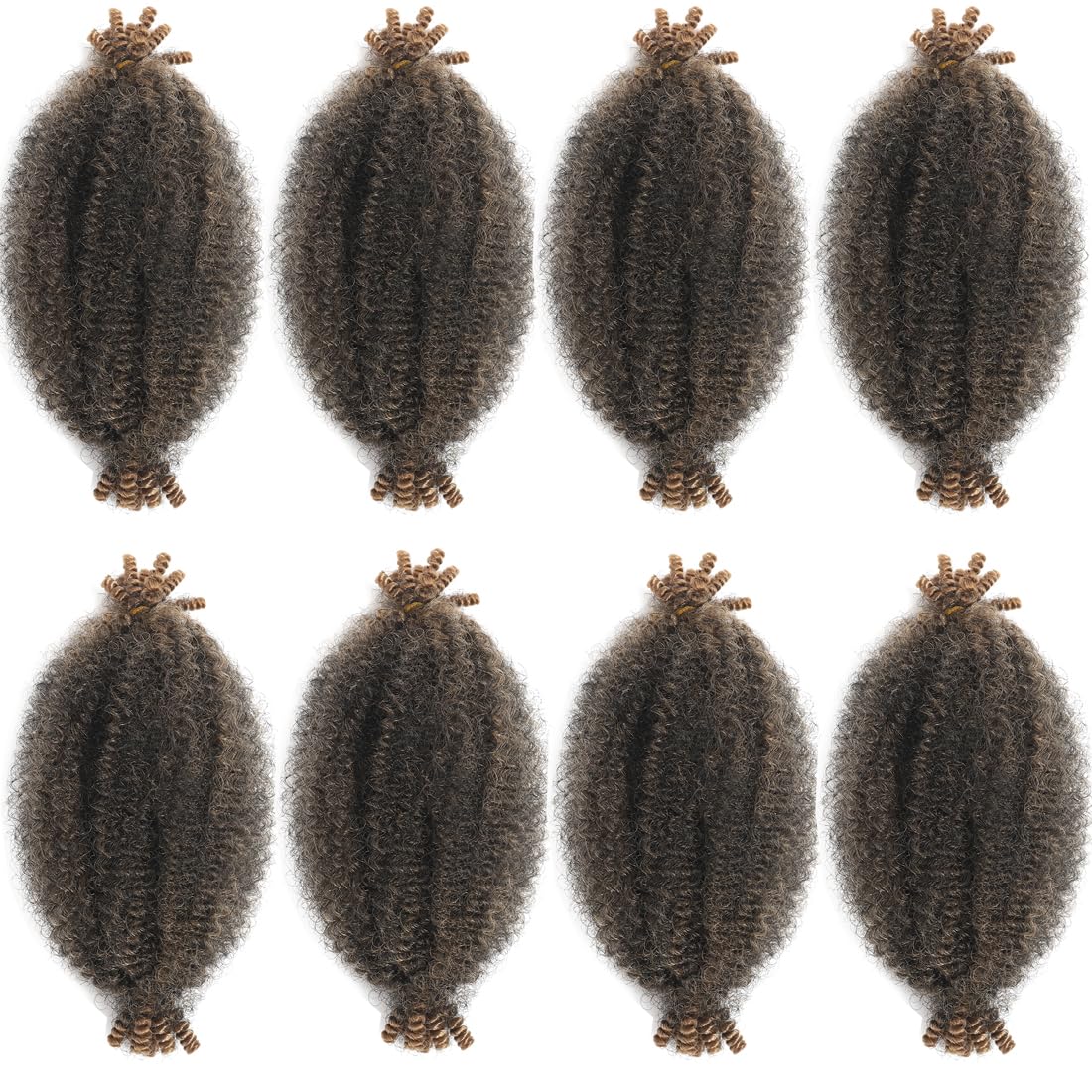 8 Packs Pre-Separated Springy Afro Twist Hair 12 Inch Spring Twist Hair Kinky Twist Crochet Hair for Black Women (T27#, 12 Inch(Pack of 8))