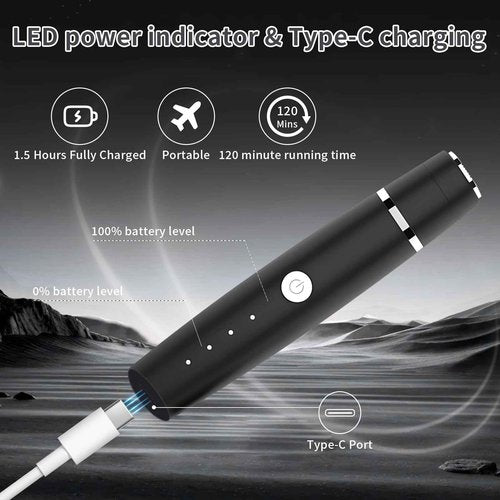 Erkot Nose Hair Trimmer for Men and Women, Eyebrow Trimmer, Electric Shaver Razor 3 in 1, Portable, Waterproof and Rechargeable for Ears, Face, Legs (Black)