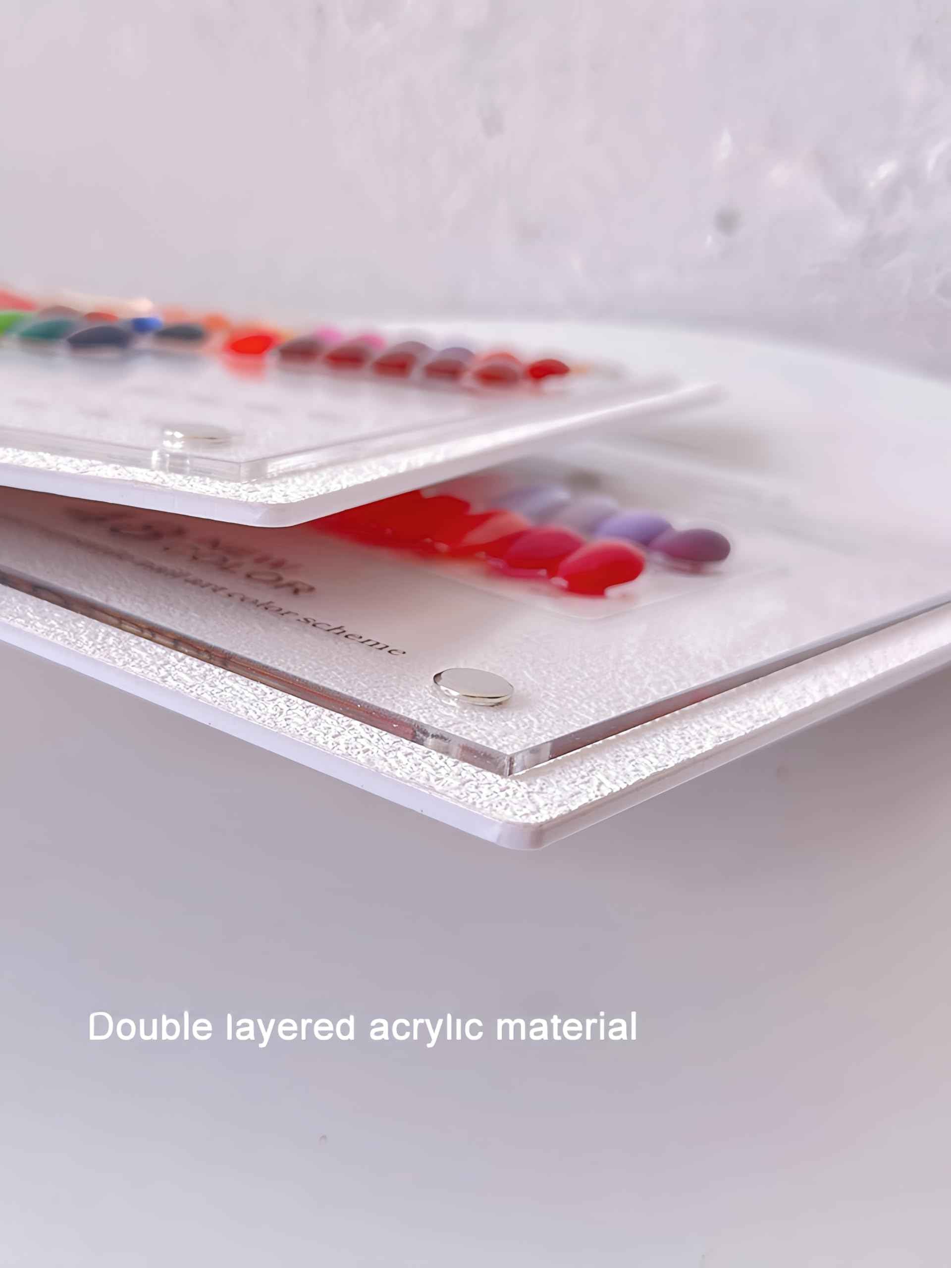 Acycoin2A 240 Nail Color Display Board Nail Art Sample Chart Acrylic Gel Polish Rack Colors Showing Shelf with False Nail Tips and Number Sticker