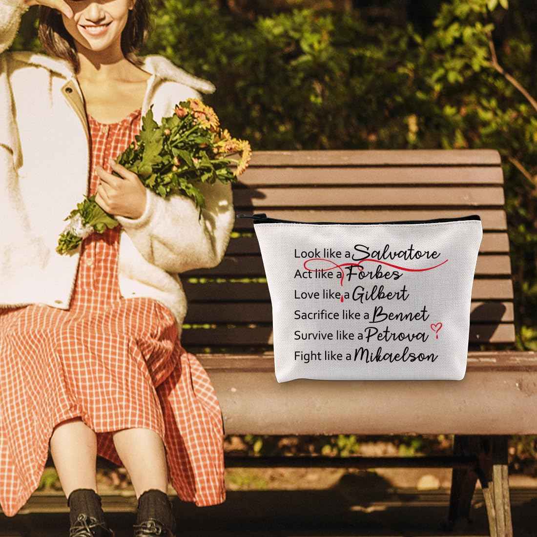 PWHAOO Vampire Tv Show Makeup Bag Vampires Cosmetic Bag TV Show Fan Gift (like a Mikaelson B)