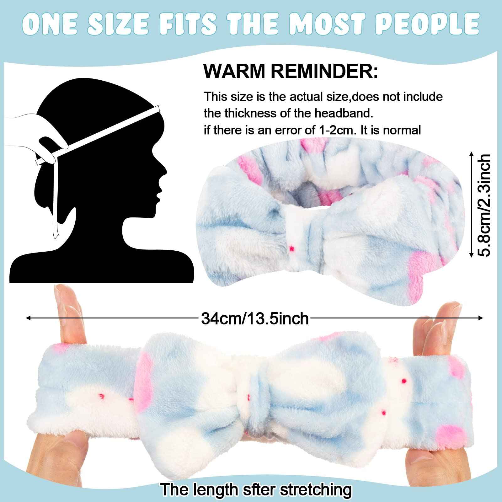 Yunsailing 36 Pcs Spa Headband Set, Women Winter Makeup Headband Bulk, Soft Flannel Towel Skincare Bow Hairband, Girls Face Washing Head Wraps, Ideal Gift for Spa, Yoga, Mask, Shower, Daily Use