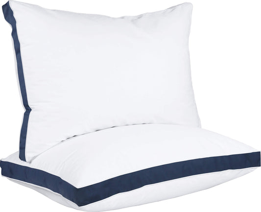 Utopia Bedding Bed Pillows for Sleeping Queen Size (Navy), Set of 2, Cooling Hotel Quality, Gusseted Pillow for Back, Stomach or Side Sleepers