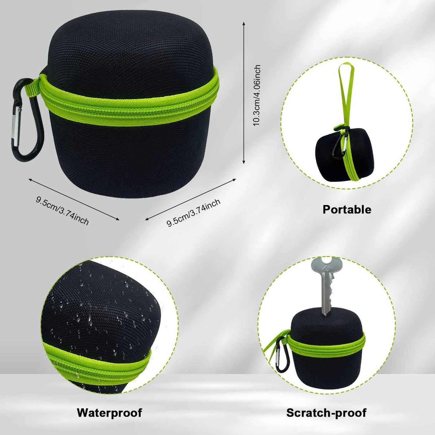 Thowapou Hard Case Compatible with Microtouch/for Tustow/for Redbreak/for SOLIMPIA Electric Shaver, (Case Only) for Titanium Head Shavers for Bald Men, Travel Electric Razor Storage Box (Black Green)