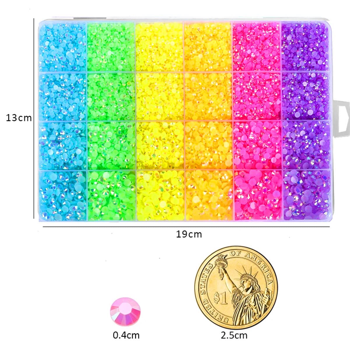 LIUDAMAI 33000PCS Jelly AB Resin Rhinestones 3 4 5mm Flatback Crystals Strass Glitters Stone for DIY Decoration Super Glitter Crystal Flatback Stones Bulk Rhinestone for Nail Art (C6)