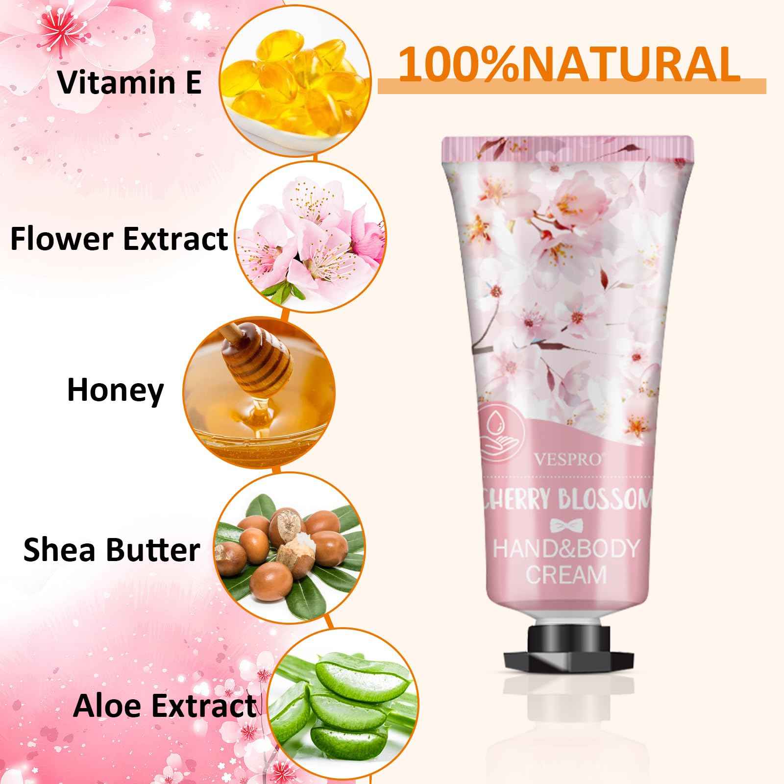 VESPRO 126 Pack Hand Cream Set, Stocking Stuffers for Women, Bulk Hand Lotion Travel Size for Dry Cracked Hands, Mini Hand Lotion for Christmas Gifts, Bridesmaid Gifts, Employee Appreciation Gifts