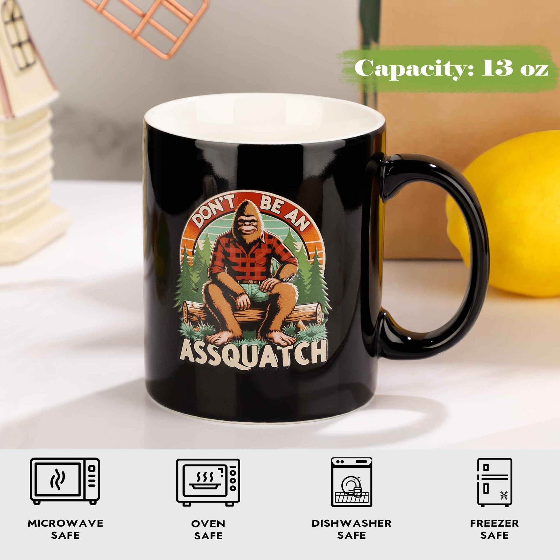 JoycuFF Bigfoot Gifts Big Foot Sasquatch Gifts for Men Sasquatch Lovers Gift Funny Idea for Birthday Gift Christmas Gifts with Big Foot Toiletry Bag Mug Socks Candle Stickers for Him