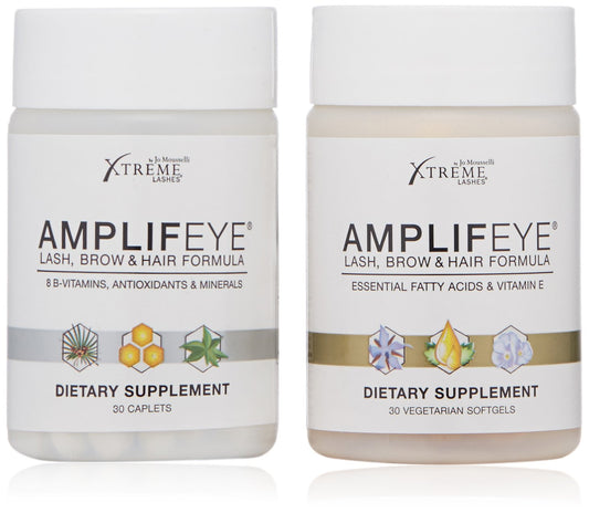 Xtreme Lashes Amplifeye Lash, Brow & Hair Formula Supplements | Contains Vitamins, Minerals, & Botanicals | Pack of 2, 30 Day Supply