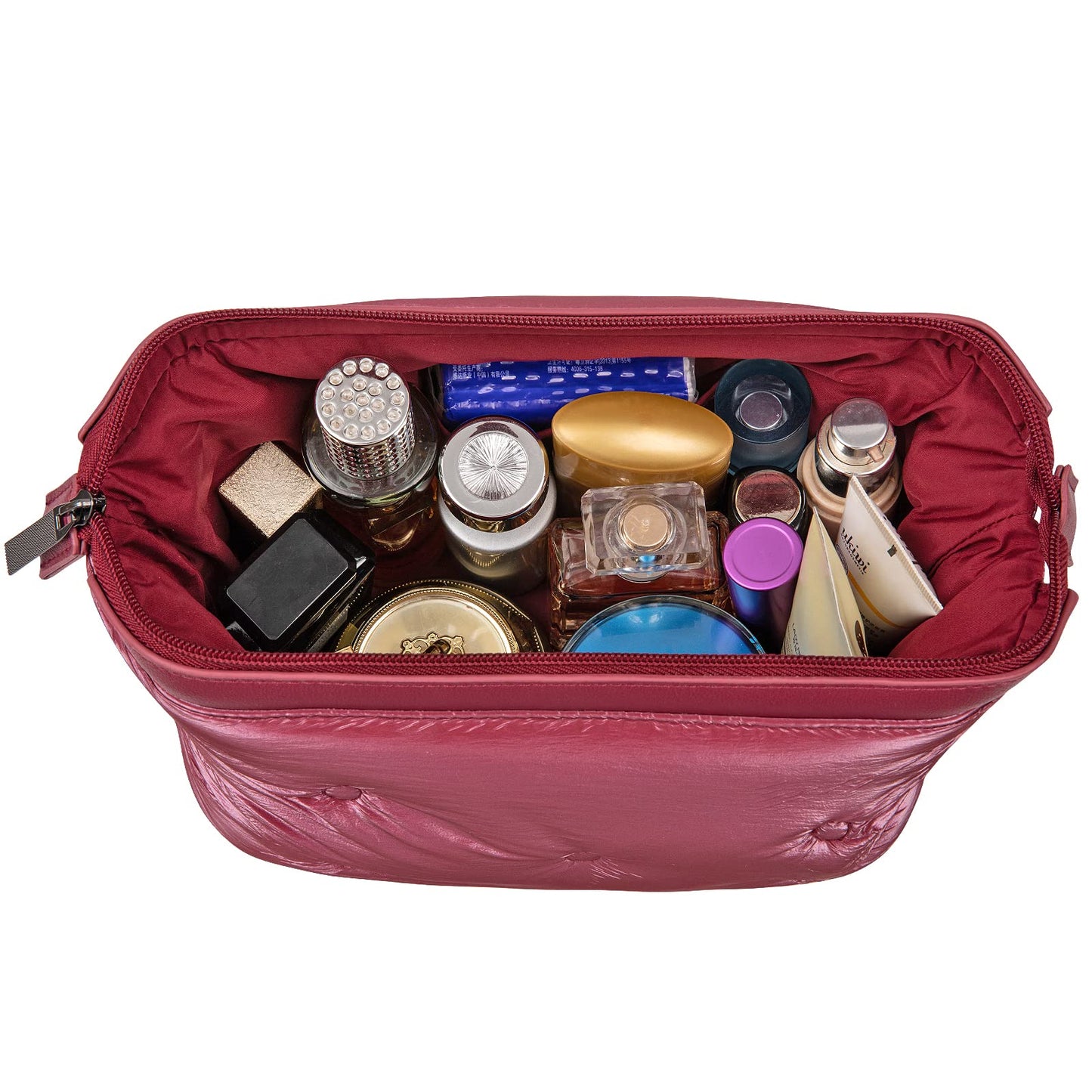 Large Cosmetic Bag, Makeup Bag,Waterproof Make up Pouch Travel Cosmetic Organizer, Toiletry Bag for Women/Men , Large Capacity Portable Cosmetic bag Storage Organizer,Zipper Pouch Travel Cosmetic Organizer for Women and Girls. (Winered)