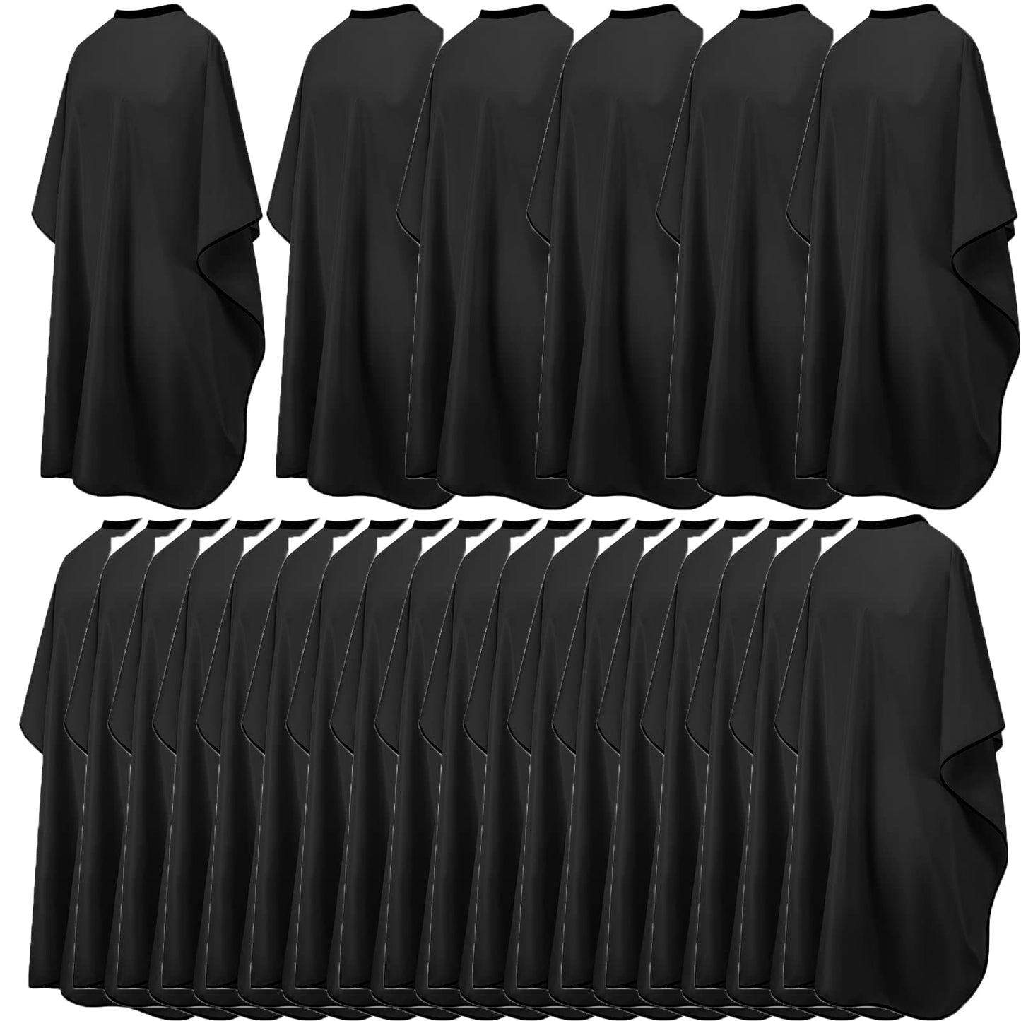 Hair Salon Capes Waterproof Haircut Unisex Black Cape Barber Hair Cutting Cape with Snap Closure Hair Capes for Hair Cutting,Coloring and Styling (51 * 59inch, 12)