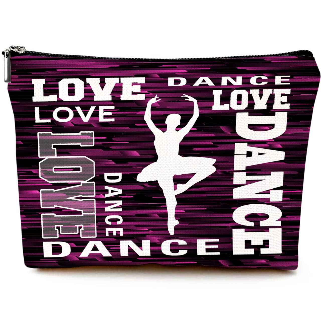 Givotin Cute Makeup Bag for Purse Canvas Waterproof Funny Cosmetic Bags for Women Zipper Travel Toiletry Pouch-Dance Makeup Bags