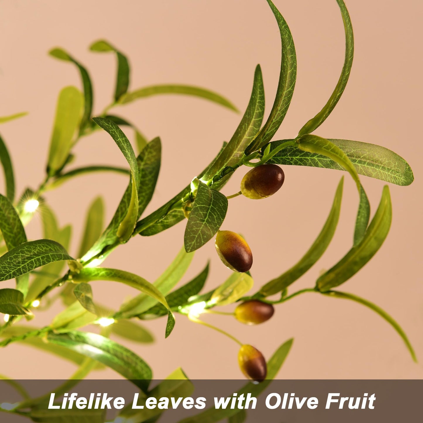 6FT Lighted Olive Tree 200 LED Artificial Fairy Lights Tree with Olive Fruit Faux Plant Tree for Decor Inside and Outside Home Patio Wedding Festival Christmas Decoration Warm White