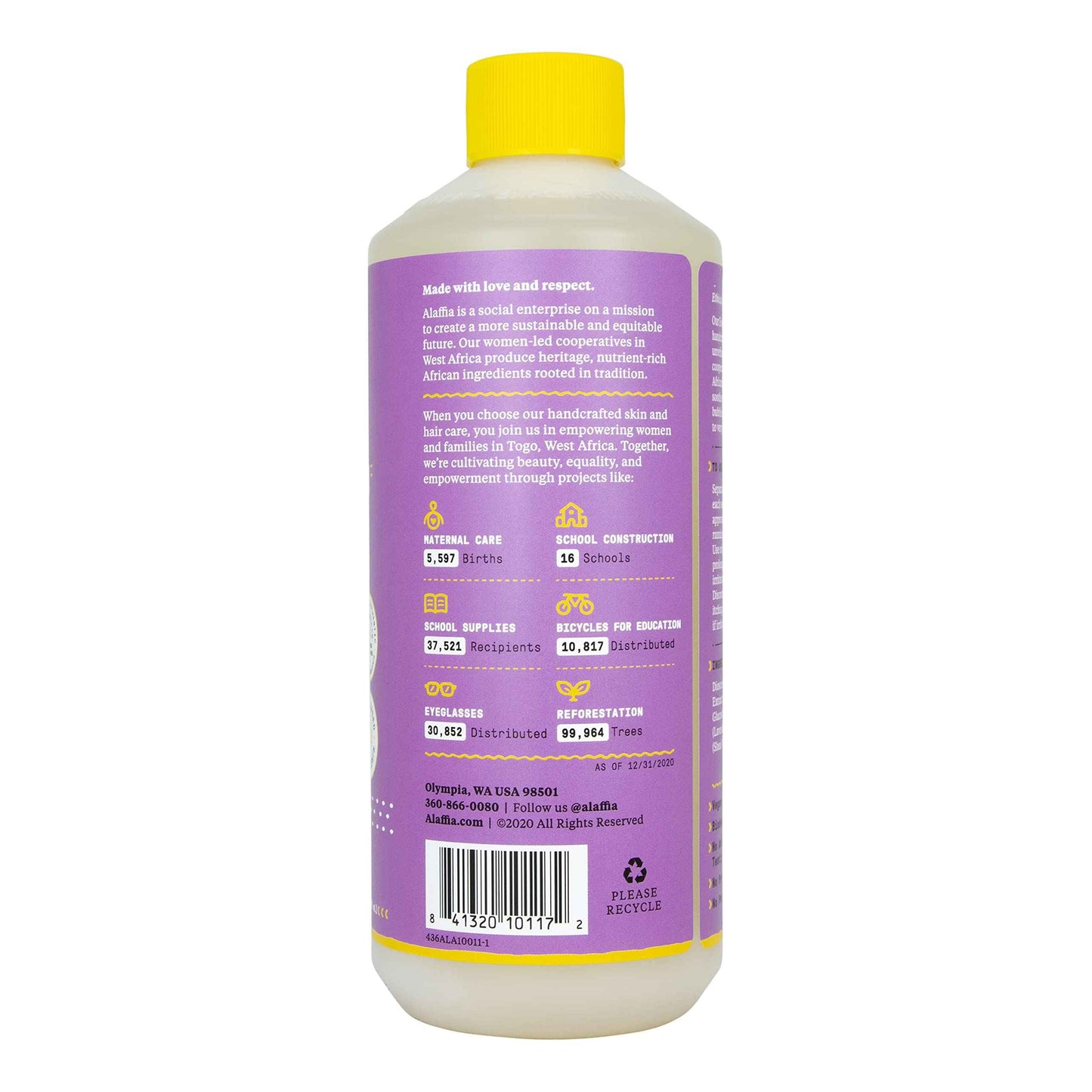 Alaffia Everyday Shea Bubble Bath, Soothing Support for Deep Relaxation and Soft Moisturized Skin, Made with Fair Trade Shea Butter, Cruelty Free, No Parabens, Vegan, Lavender, 2 Pack - 16 Fl Oz Ea