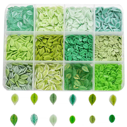 ZUMILLMN Leaf Nail Charm, 3D Nail Charms Bulk, 12 Styles Green Leaves Charms for Nails, Y2K Charms for Nails Design for Women Girl DIY Jewelry Cellphone Crafts