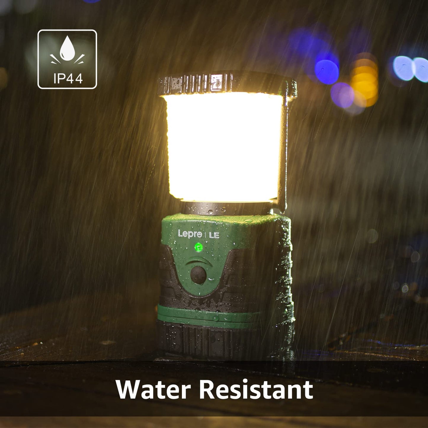 Lighting EVER 1000LM LED Camping Lantern Rechargeable, 4400mAh Power Bank, Camping Essential with 4 Light Modes, IP44 Waterproof Lantern Flashlight for Hurricane Emergency, Hiking, USB Cable Included