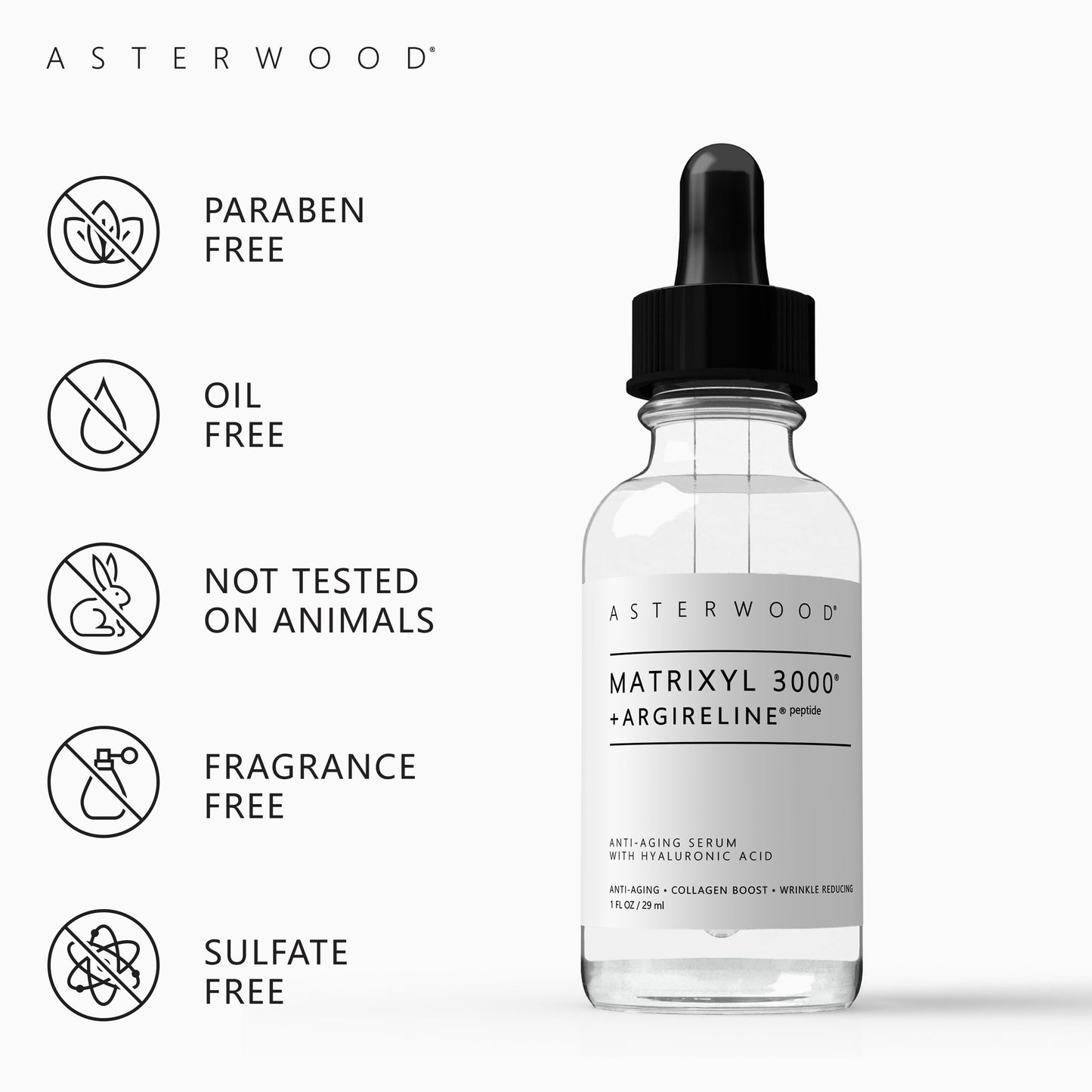 Asterwood Matrixyl 3000 & Argireline Serum 1 oz + Argireline Peptide Serum 1 oz