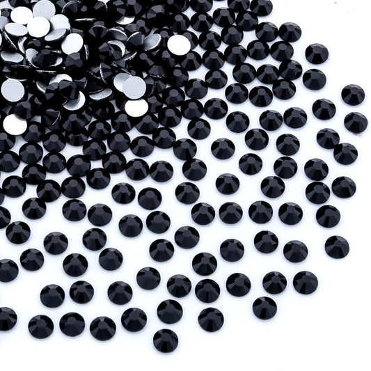 1440Pcs Black Crystal Rhinestones,Glass Flatback Rhinestones Gemstones for Nail Face Makeup Art Crafts Clothes Decoration - (SS16,4.0mm,Black)