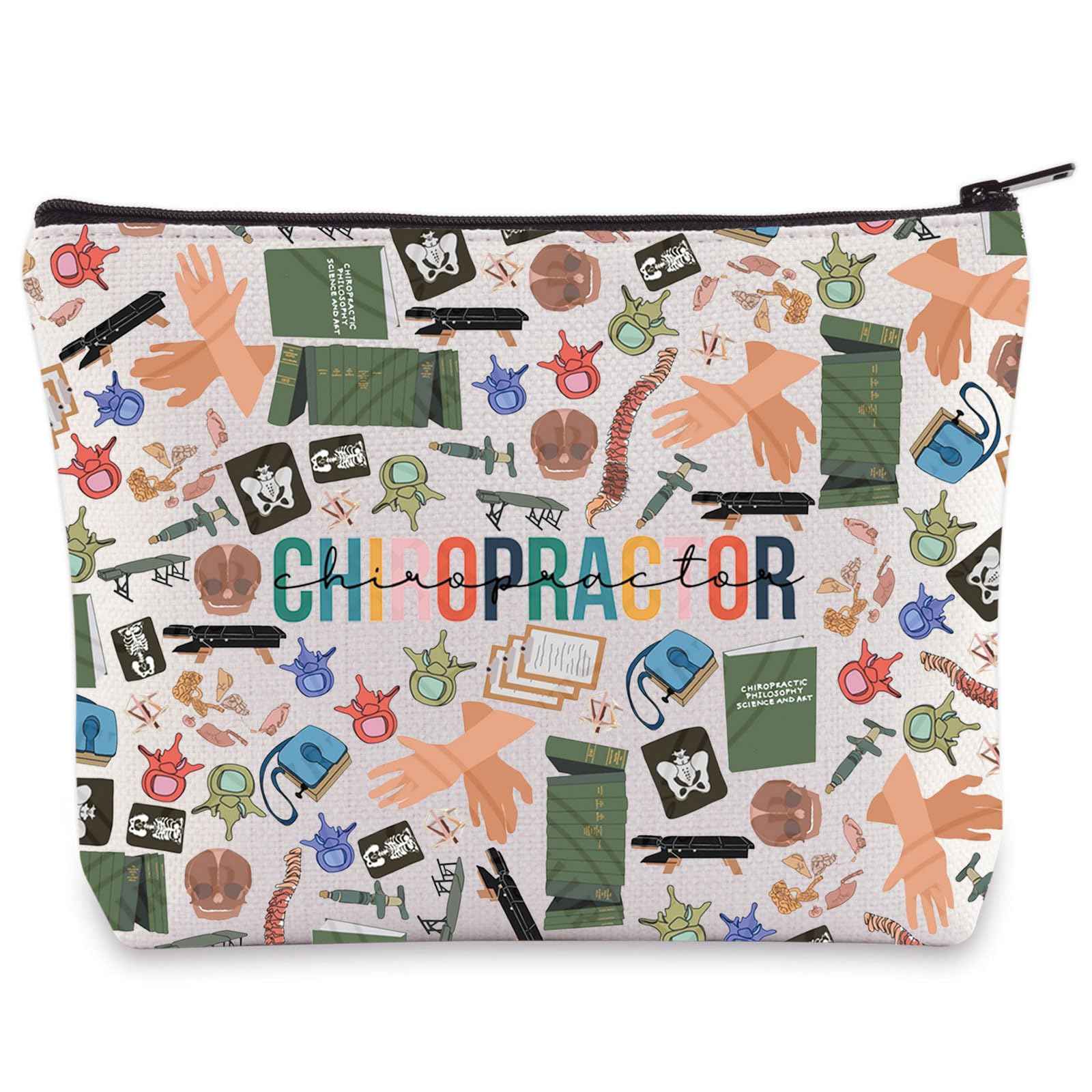 WZMPA Chiropractor Cosmetic Bag - Chiropractic Assistant Gifts Makeup Zipper Pouch for Merchandise