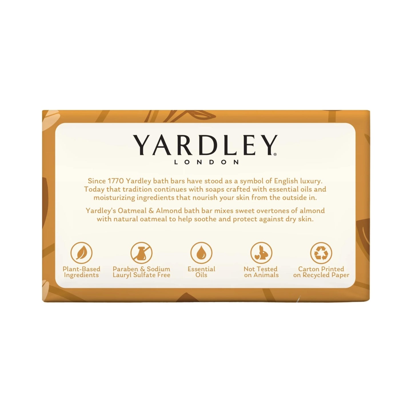 Yardley London Oatmeal and Almond Naturally Moisturizing Bath Bar, 4.0 oz. (Pack of 8)