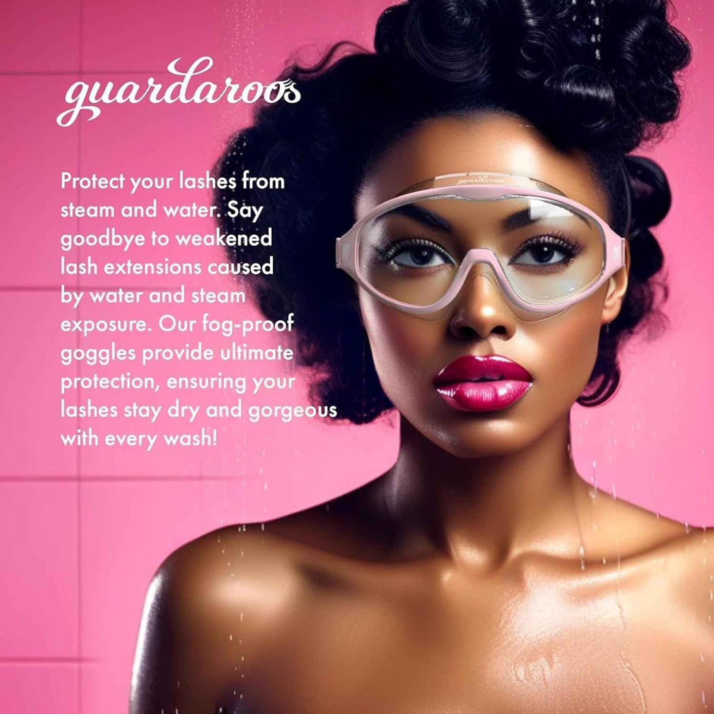 Lash Goggles for Shower | Lash Extension Goggles & Eyeshield for Shower, Bath, Steam & Pool | Fog-Proof & Reusable Eyelash Guard with Anti-Fog Design