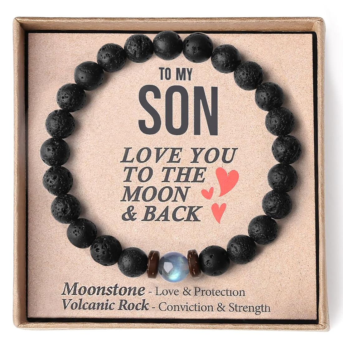 BIKBOK Son Bracelet from Mom,Graduation Teenage Boys Gifts Ideas Men 13 14 16 18 Year Old, Cool Bracelets Son Gifts Christmas Valentines Easter Basket Stocking Stuffers for Teens (SON)