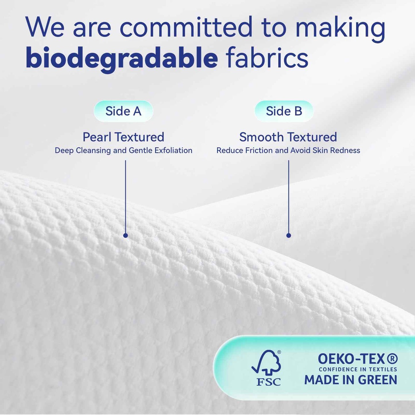 Ditoi Disposable Face Towels,Ultra Thick Face Towelettes XL, Lint-Free Facial Wipes for Makeup Removal & Gentle Skin Care,10"×12",100 Count,Pearl-textured